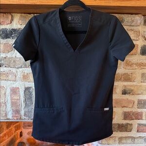FIGS Black Catarina Scrub Top | XXS | Medical Nurse Uniform